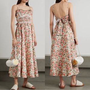 Lug Von Siga NWOT Linen Floral Melody Midi Dress - FR 34